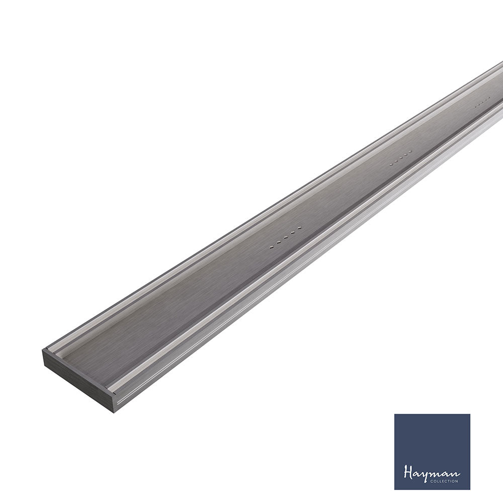 Hayman Aluminium Tile-In Grate Brushed Nickel 100mm Wide (Sold by the L/M)