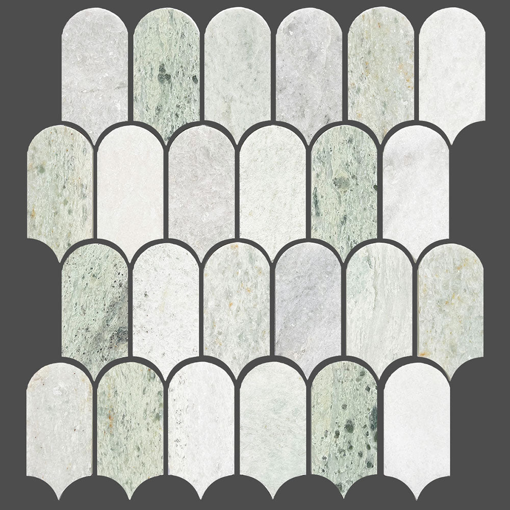 Arte Ming Green Marble Feather Mosaic