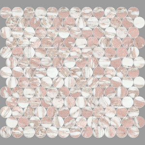 
                  
                    Arte Norwegian Pink Marble Penny Round Mosaic
                  
                