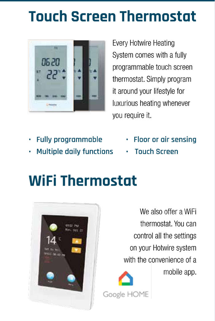 Hotwire Under Tile Heating Kit WIFI Thermostat – Ballarat Tiles