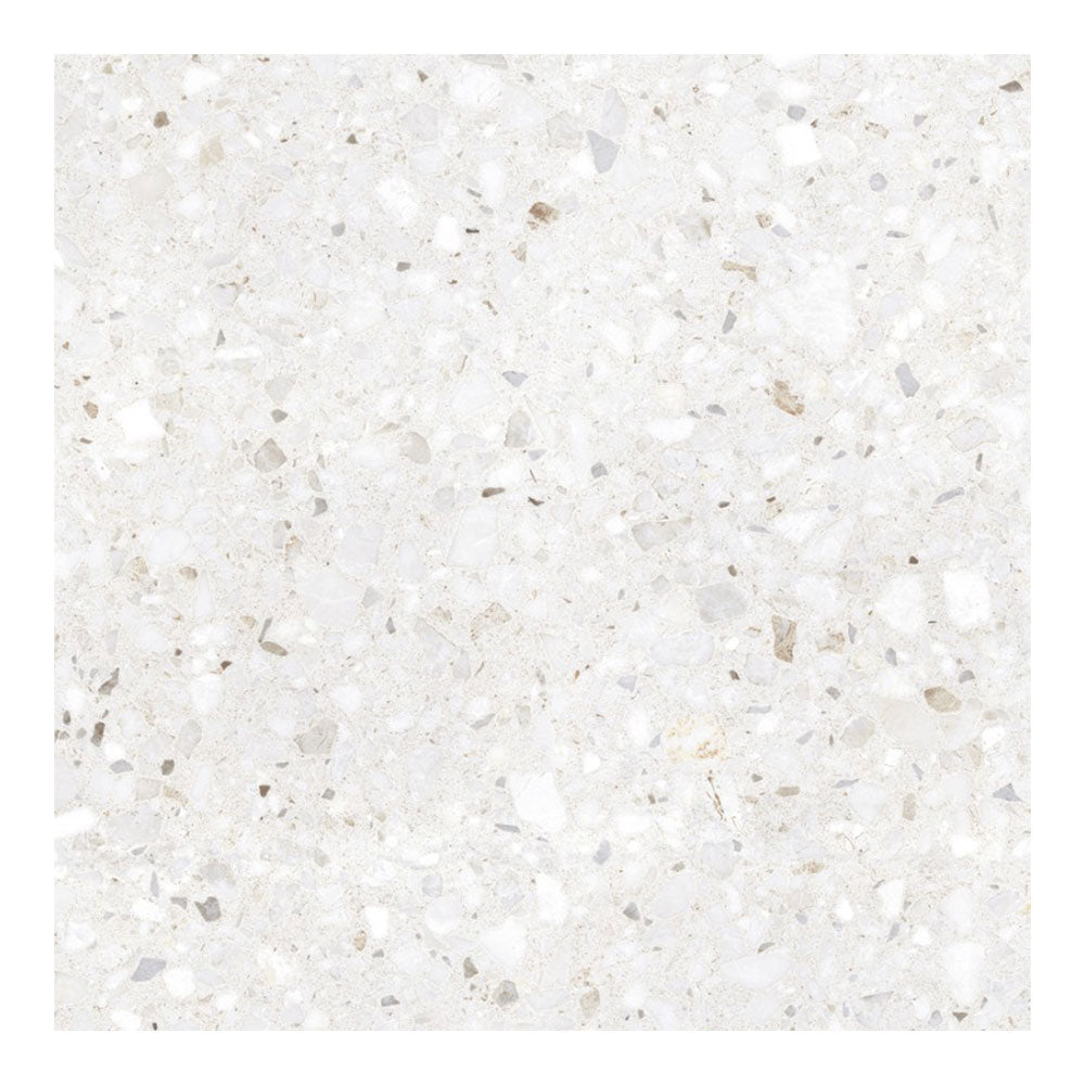 Framme Terrazzo Bianco Polished Tile 600x600 $96.95m2 (Sold by 1.08m2 Box)