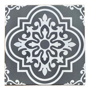 
                  
                    Encaustic Look Bow Charcoal Tile 300x300 $39.95m2 (Sold by 1.98m2 Box)
                  
                