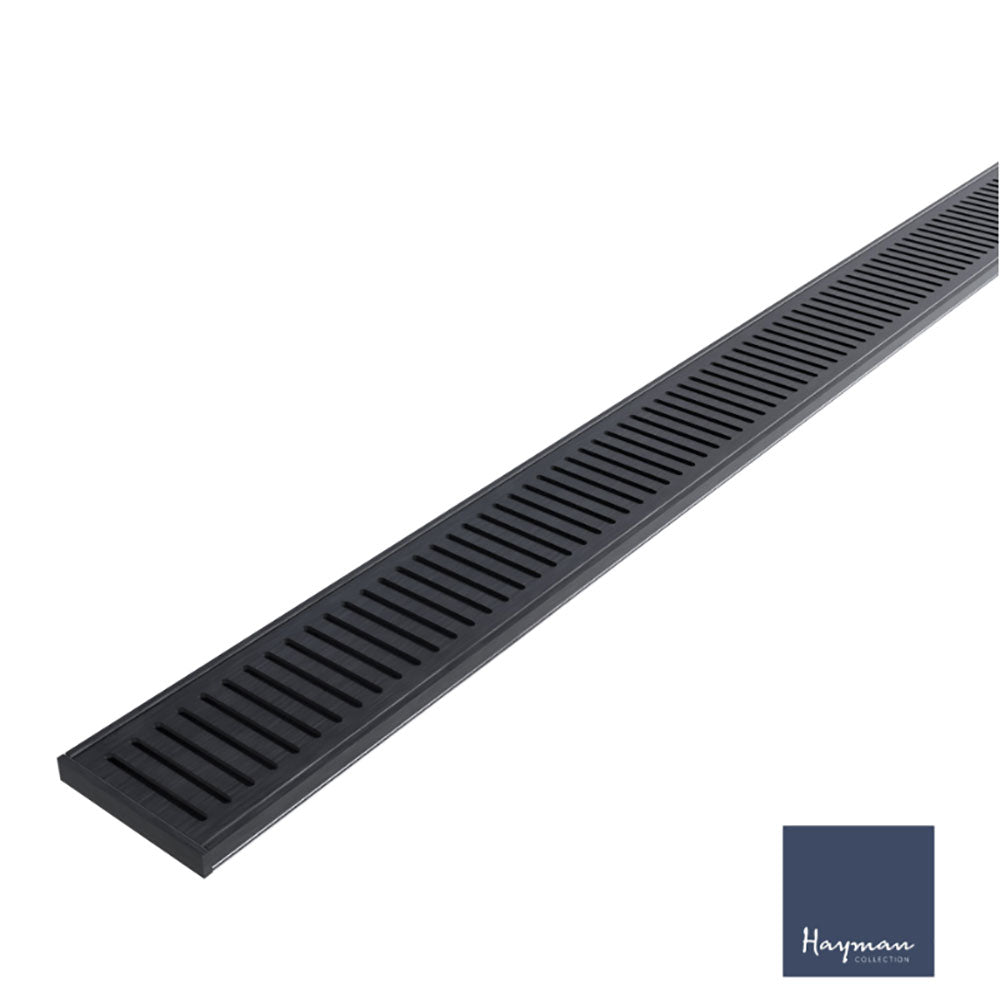Hayman Aluminium Linear Grate Brushed Black 100mm Wide (Sold by the L ...