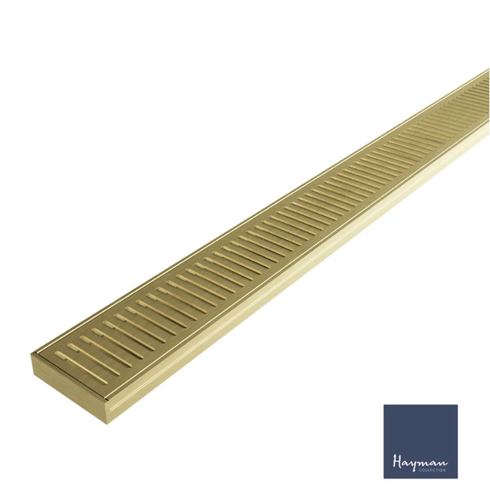 
                  
                    Hayman Aluminium Linear Grate Brushed Gold 100mm Wide (Sold by the L/M)
                  
                