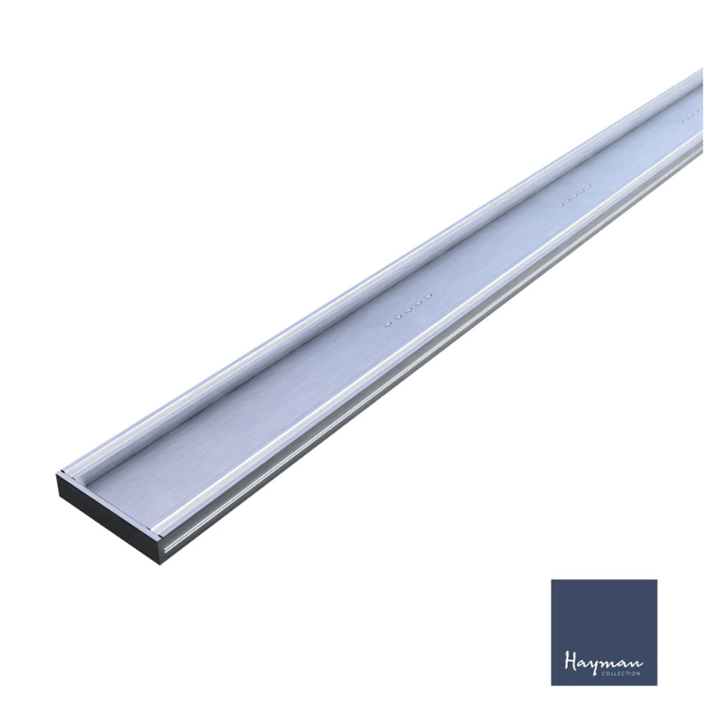 
                  
                    Hayman Aluminium Tile-In Grate Brushed Silver 100mm Wide (Sold by the L/M)
                  
                