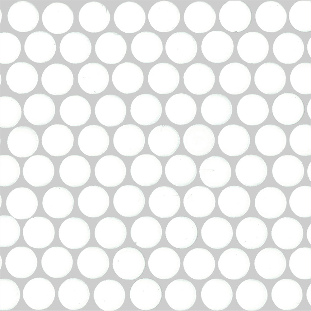 Orb Penny Round 20mm White Gloss Mosaic