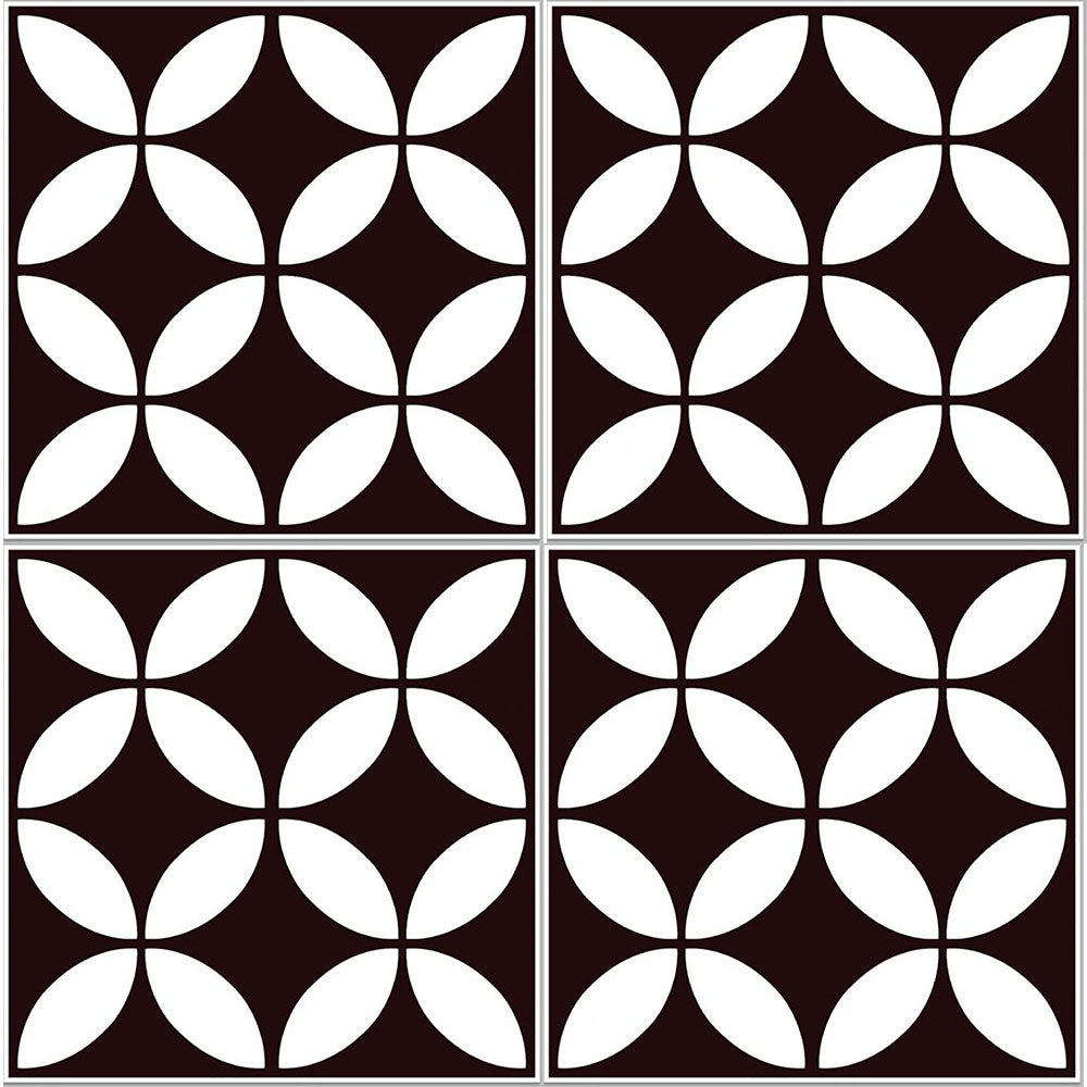 Encaustic Look Dane Black/White Tile 200x200 $49.95m2 (Sold by 1m2 Box)