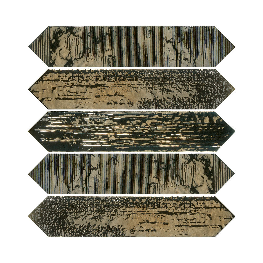 Picket Metal Decor Crackle Gloss Tile 65x330 $169.00m2 (Sold by 1.03m2 Box)