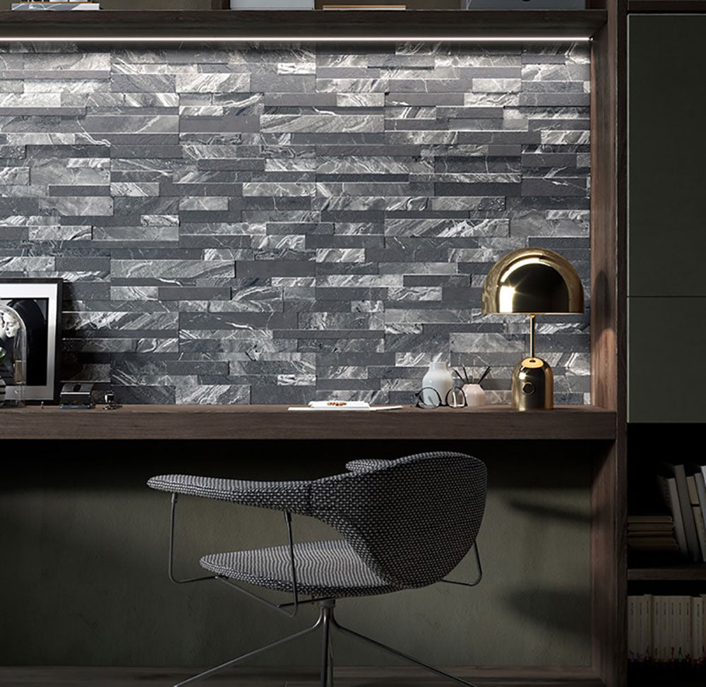 Porcelain Stack Stone Nero Tile 150x600 $79.95m2 (Sold by 1.02m2 Box ...