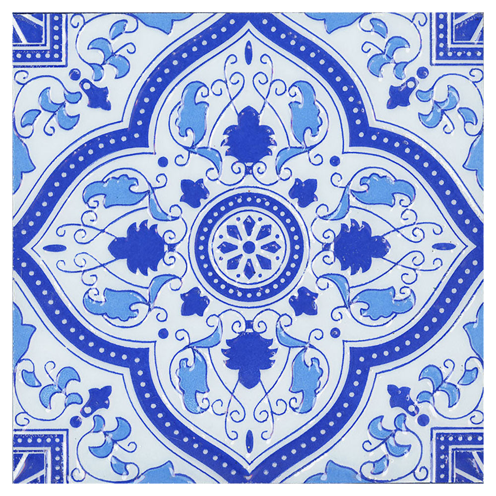 Encaustic Look Persian Blue Tile 200x200 $119.00m2 (Sold by 1m2 Box)