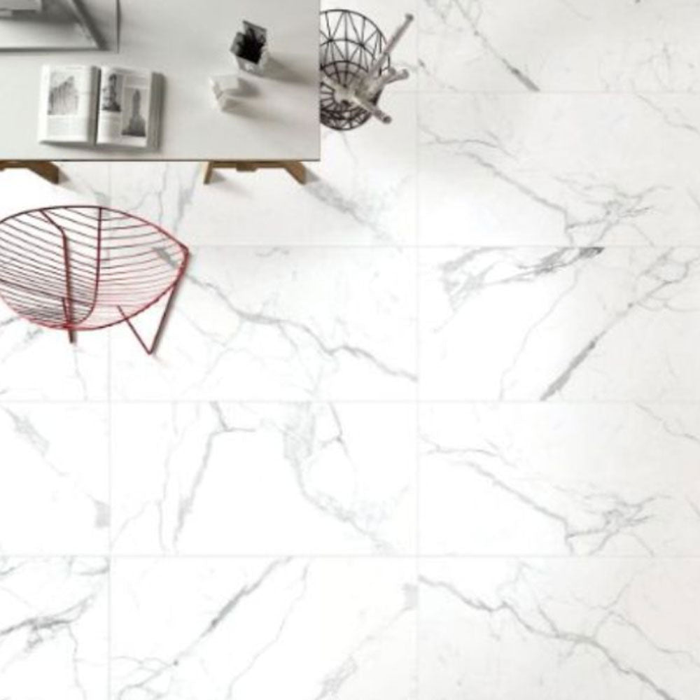 
                  
                    Statuario Polished Tile 600x1200 $79.95m2 (Sold by 1.44m2 Box)
                  
                
