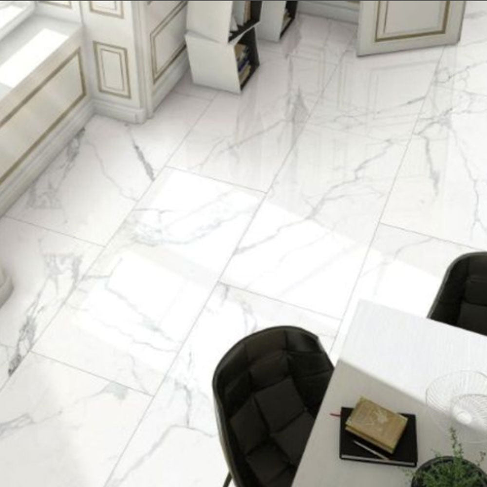 
                  
                    Statuario Polished Tile 600x600 $69.95m2 (Sold by 1.44m2 Box)
                  
                
