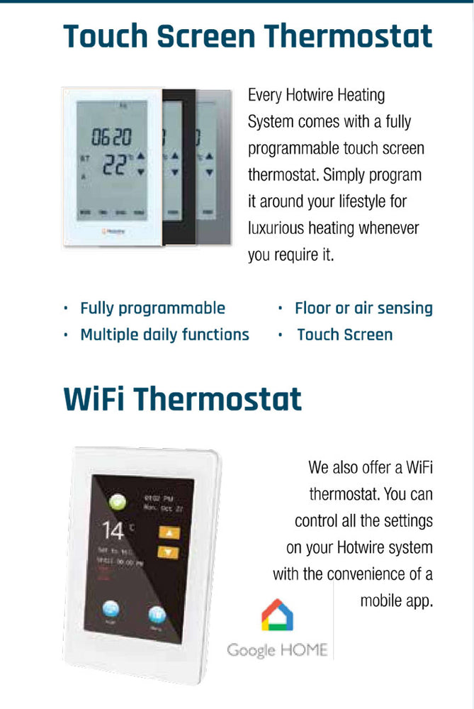 
                  
                    Hotwire Under Tile Heating Kit WIFI Thermostat
                  
                